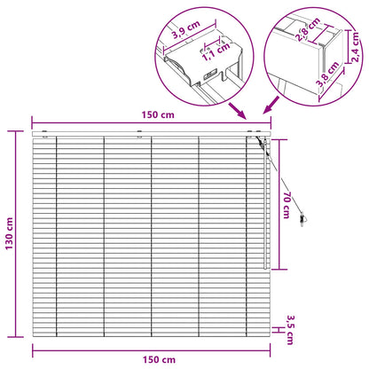 Venetian Blind White 150 x 130 cm 35 mm Solid Paulownia Wood