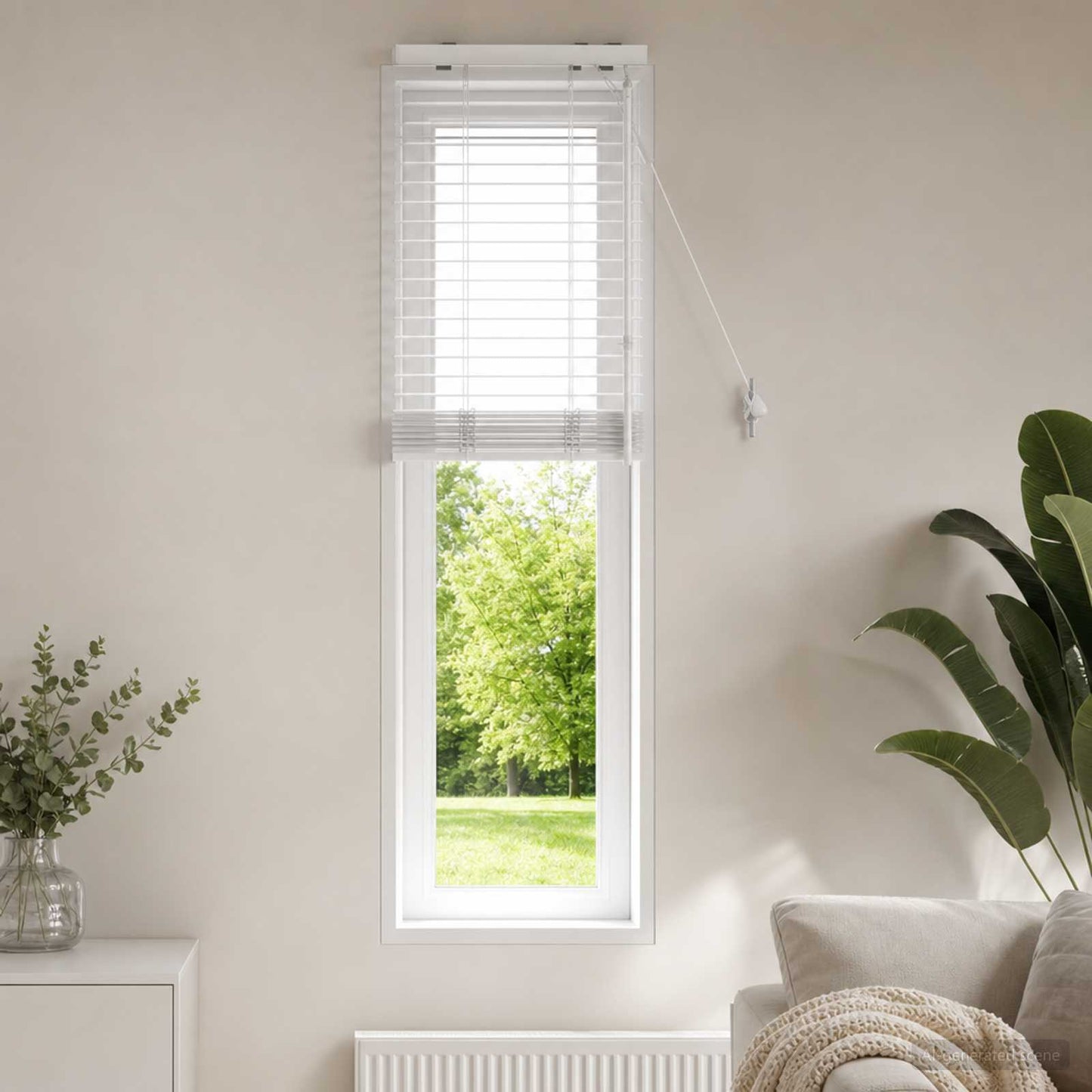 Venetian Blind White 45 x 160 cm 35 mm Solid Paulownia Wood