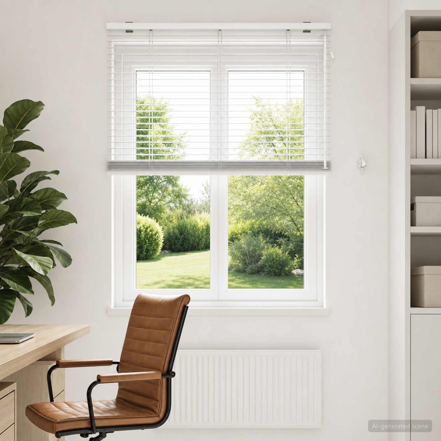 Venetian Blind White 75 x 160 cm 35 mm Solid Paulownia Wood
