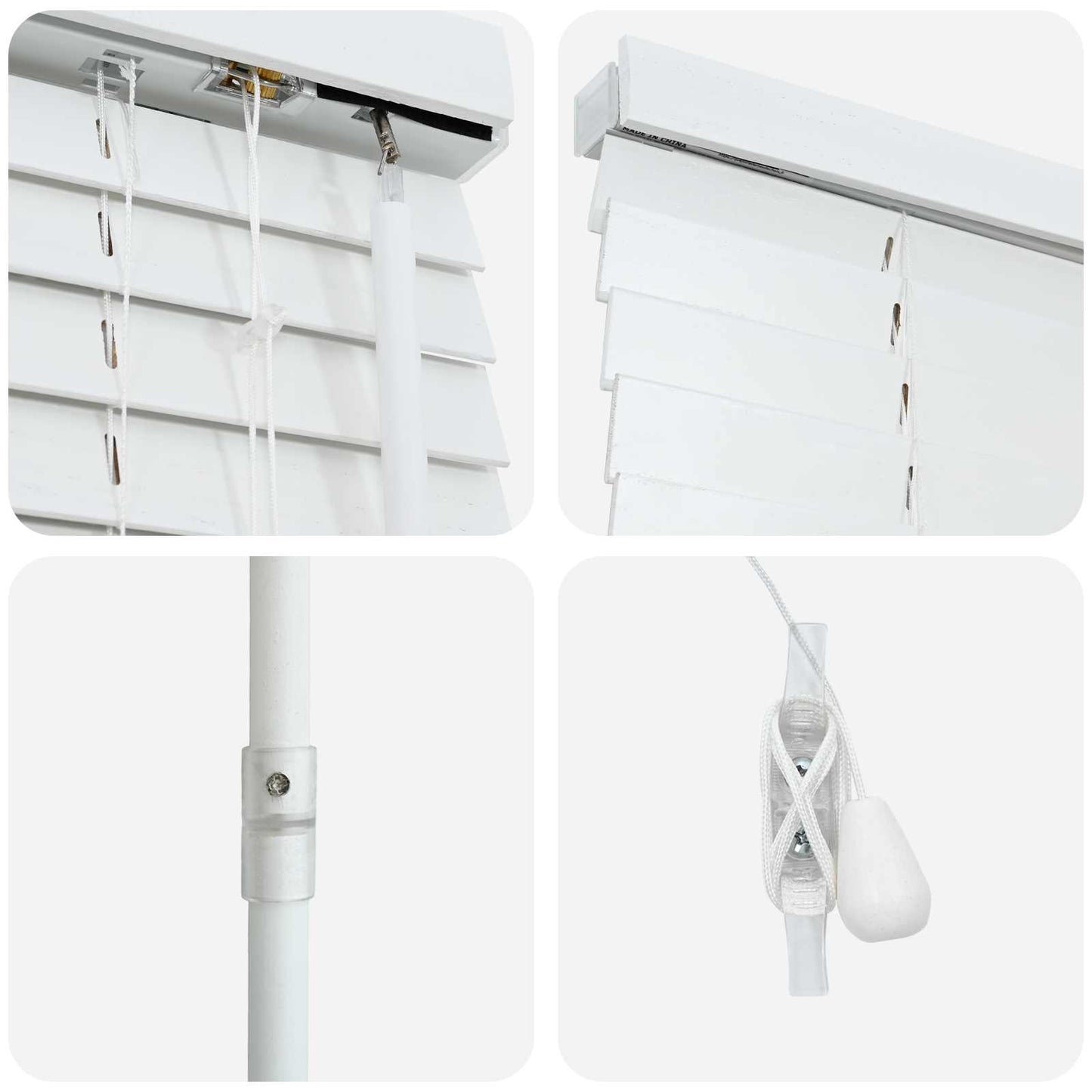Venetian Blind White 70 x 250 cm 35 mm Solid Paulownia Wood