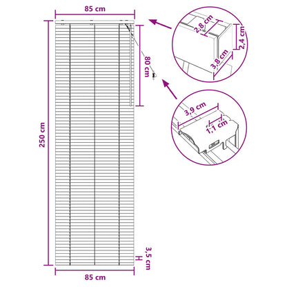 Venetian Blind White 85 x 250 cm 35 mm Solid Paulownia Wood