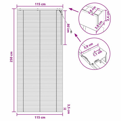 Venetian Blind White 115 x 250 cm 35 mm Solid Paulownia Wood