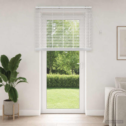 Venetian Blind White 125 x 250 cm 35 mm Solid Paulownia Wood