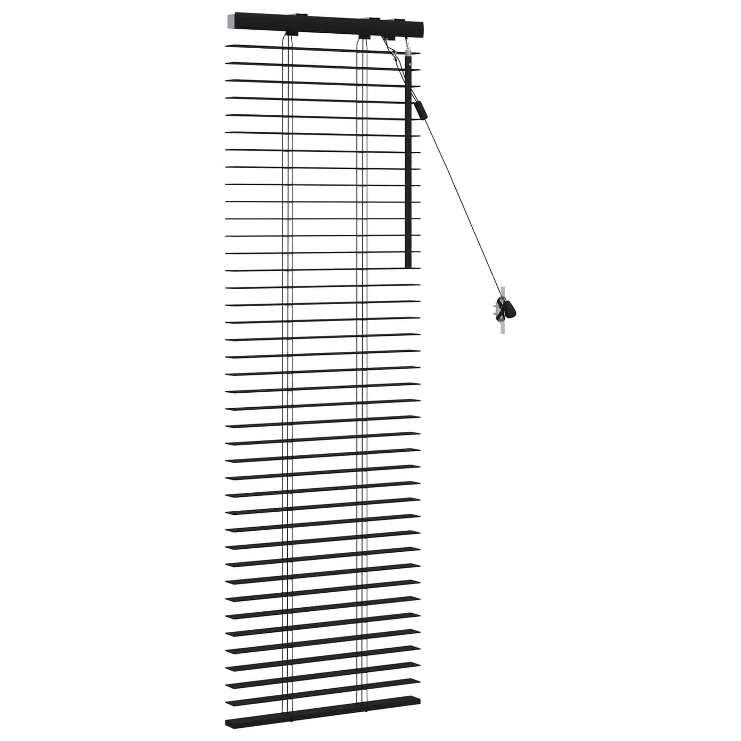 Venetian Blind Black 45 x 130 cm 35 mm Solid Paulownia Wood