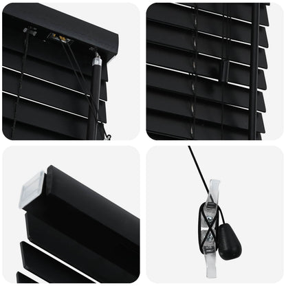 Venetian Blind Black 50 x 130 cm 35 mm Solid Paulownia Wood