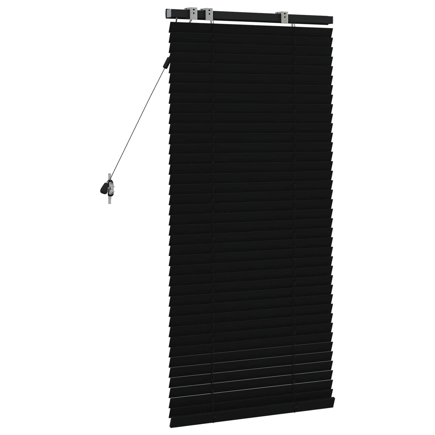 Venetian Blind Black 55 x 130 cm 35 mm Solid Paulownia Wood