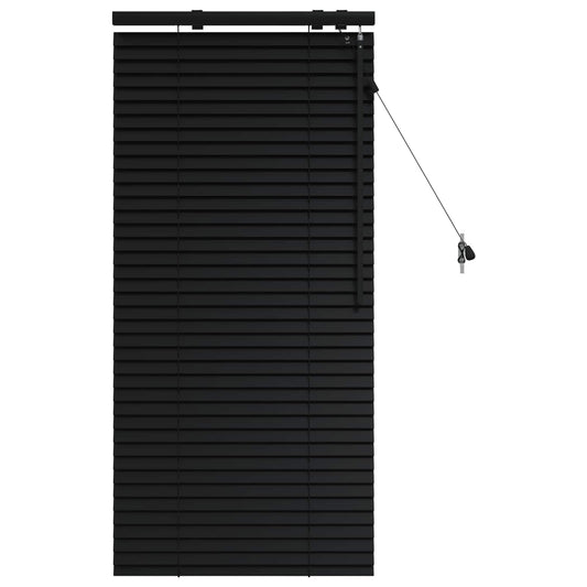 Venetian Blind Black 55 x 130 cm 35 mm Solid Paulownia Wood