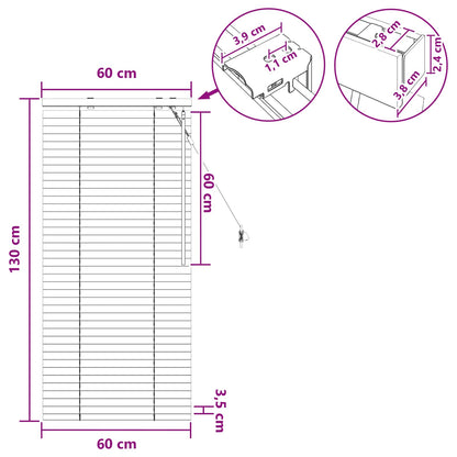 Venetian Blind Black 60 x 130 cm 35 mm Solid Paulownia Wood