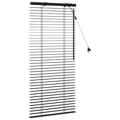 Venetian Blind Black 65 x 130 cm 35 mm Solid Paulownia Wood