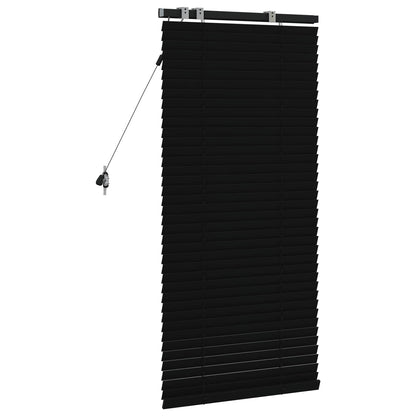 Venetian Blind Black 65 x 130 cm 35 mm Solid Paulownia Wood