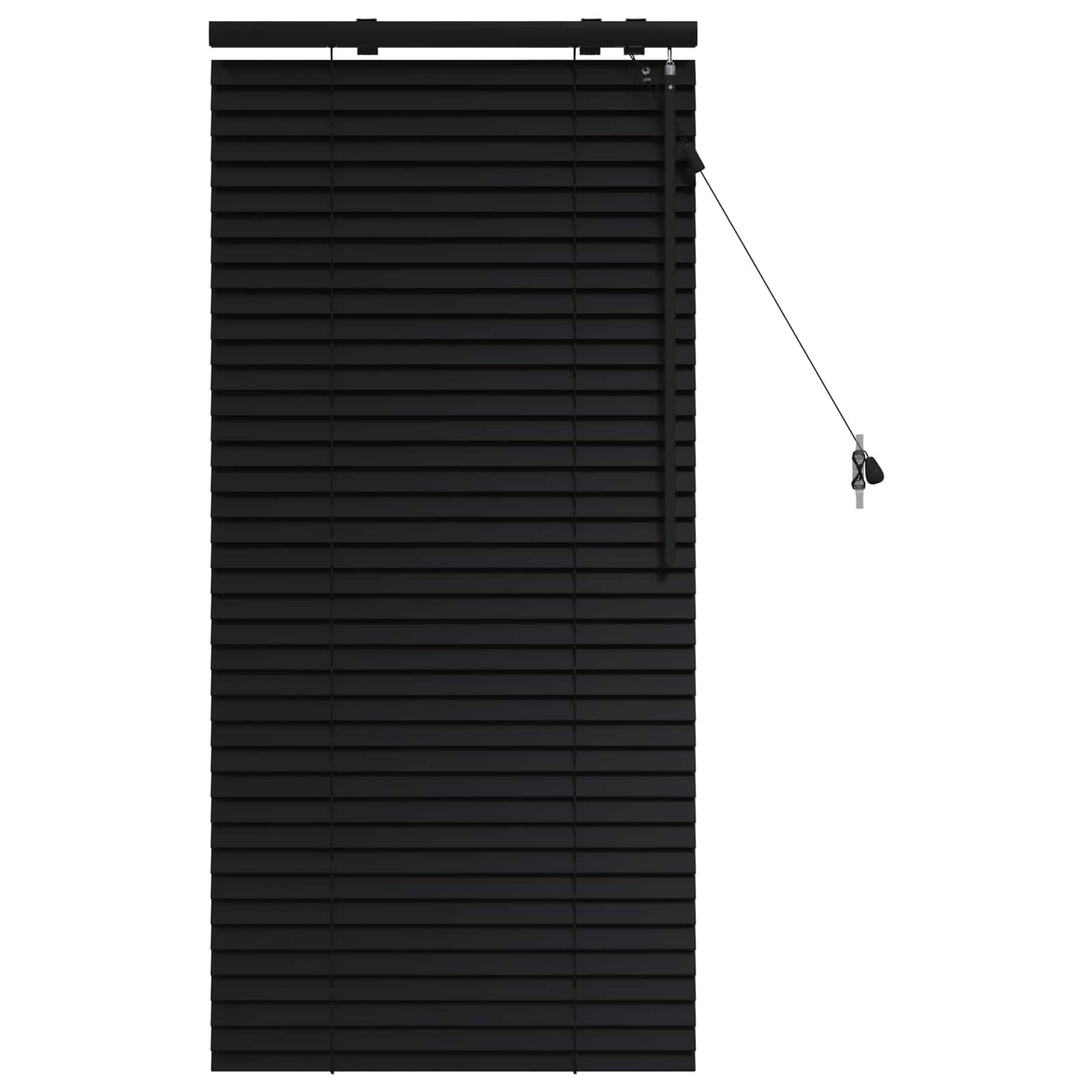 Venetian Blind Black 65 x 130 cm 35 mm Solid Paulownia Wood
