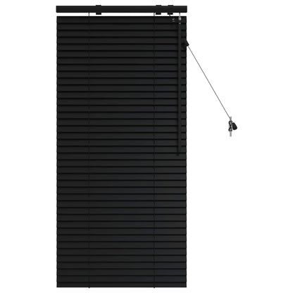 Venetian Blind Black 65 x 130 cm 35 mm Solid Paulownia Wood