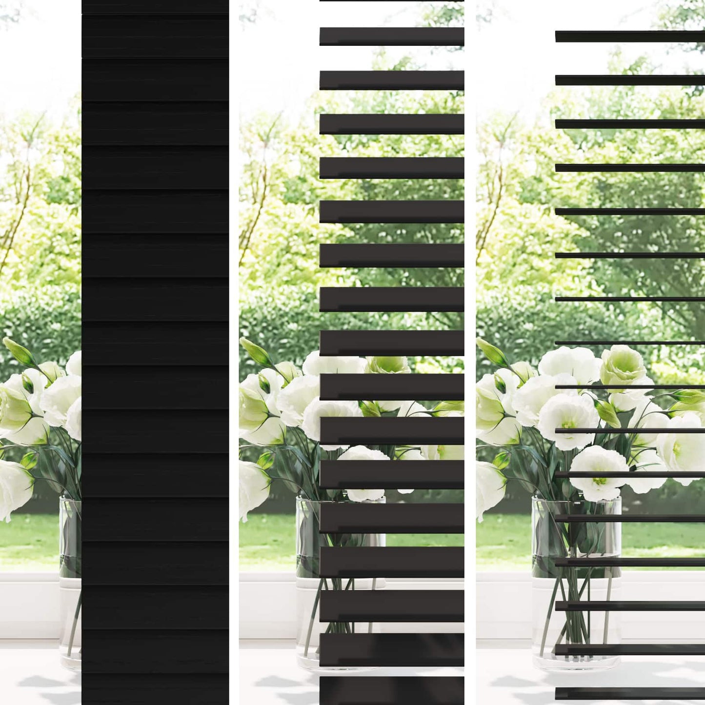 Venetian Blind Black 80 x 130 cm 35 mm Solid Paulownia Wood