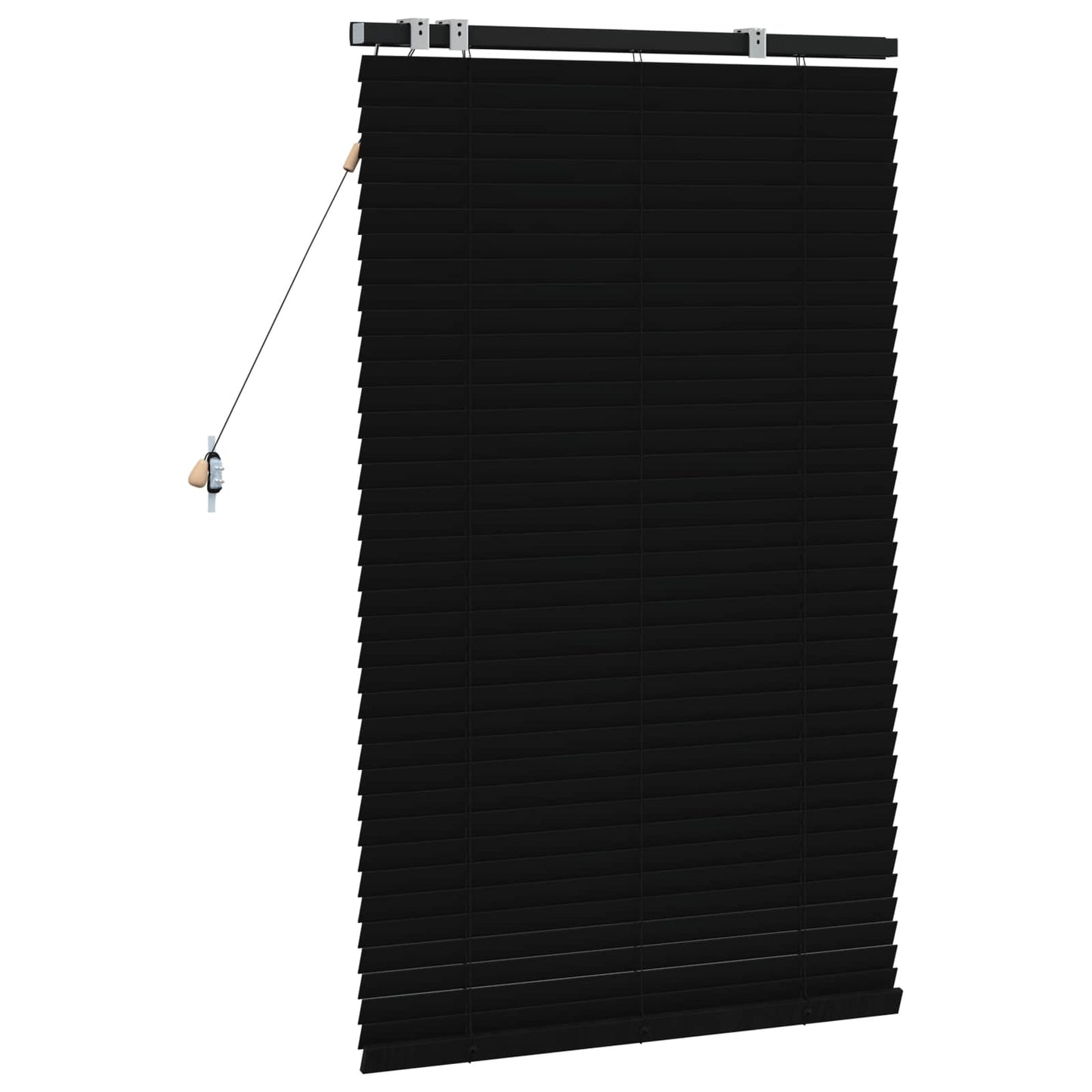 Venetian Blind Black 80 x 130 cm 35 mm Solid Paulownia Wood