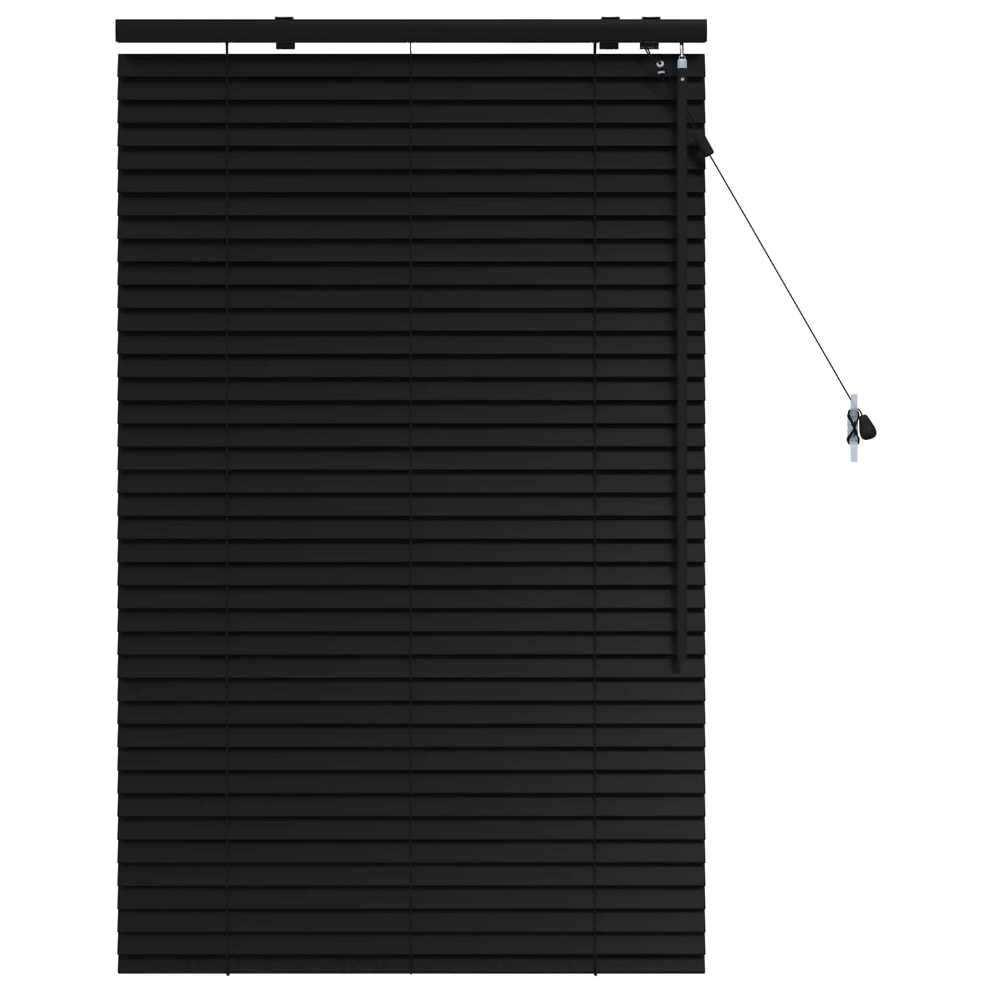 Venetian Blind Black 85 x 130 cm 35 mm Solid Paulownia Wood