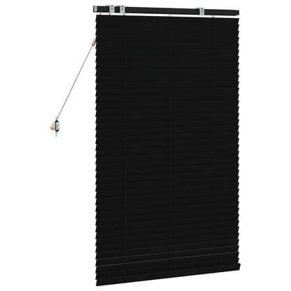 Venetian Blind Black 95 x 130 cm 35 mm Solid Paulownia Wood