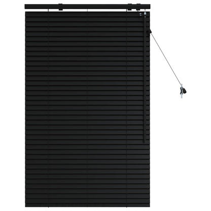 Venetian Blind Black 95 x 130 cm 35 mm Solid Paulownia Wood
