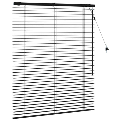 Venetian Blind Black 100 x 130 cm 35 mm Solid Paulownia Wood