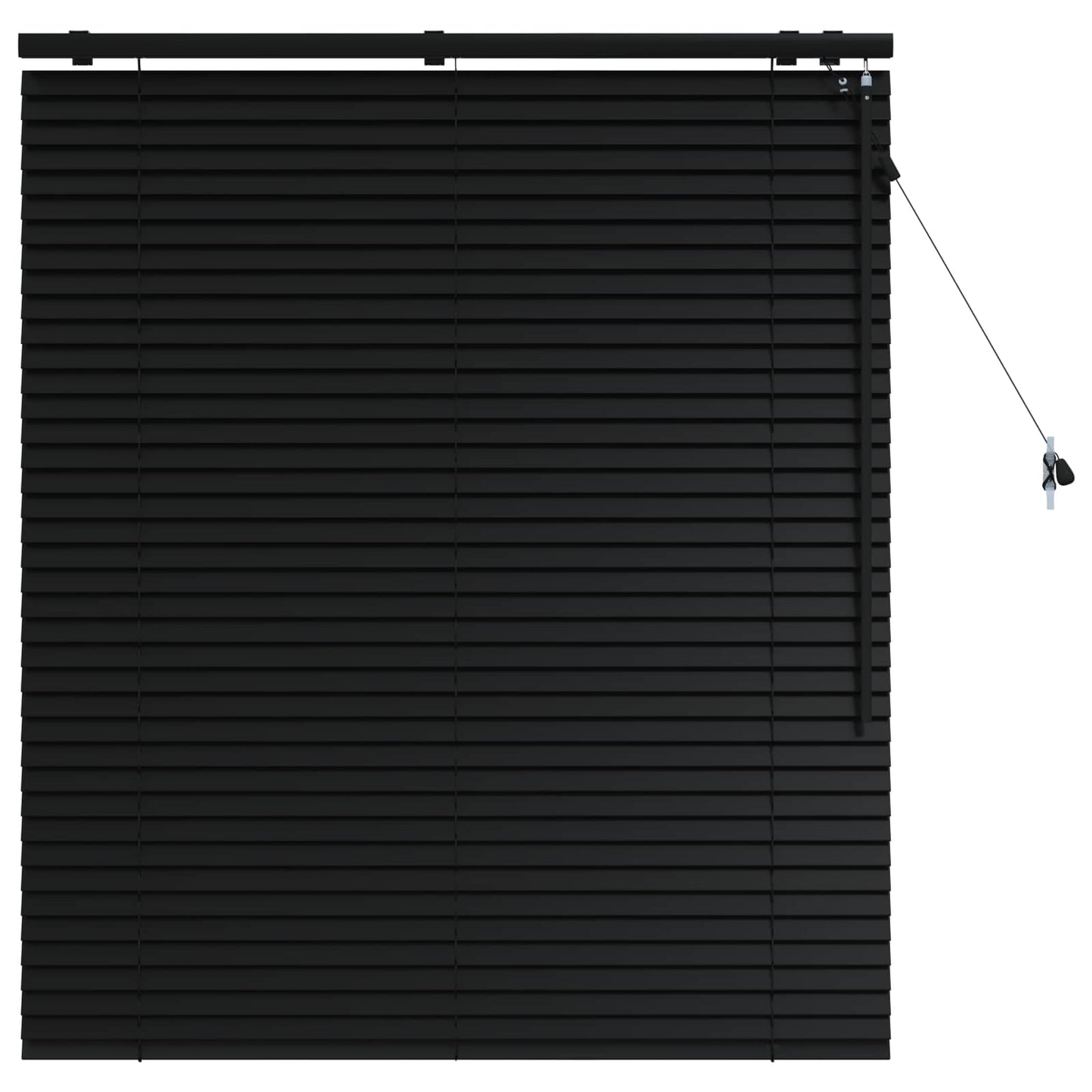 Venetian Blind Black 115 x 130 cm 35 mm Solid Paulownia Wood