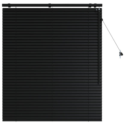 Venetian Blind Black 115 x 130 cm 35 mm Solid Paulownia Wood