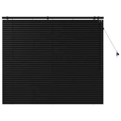 Venetian Blind Black 125 x 130 cm 35 mm Solid Paulownia Wood