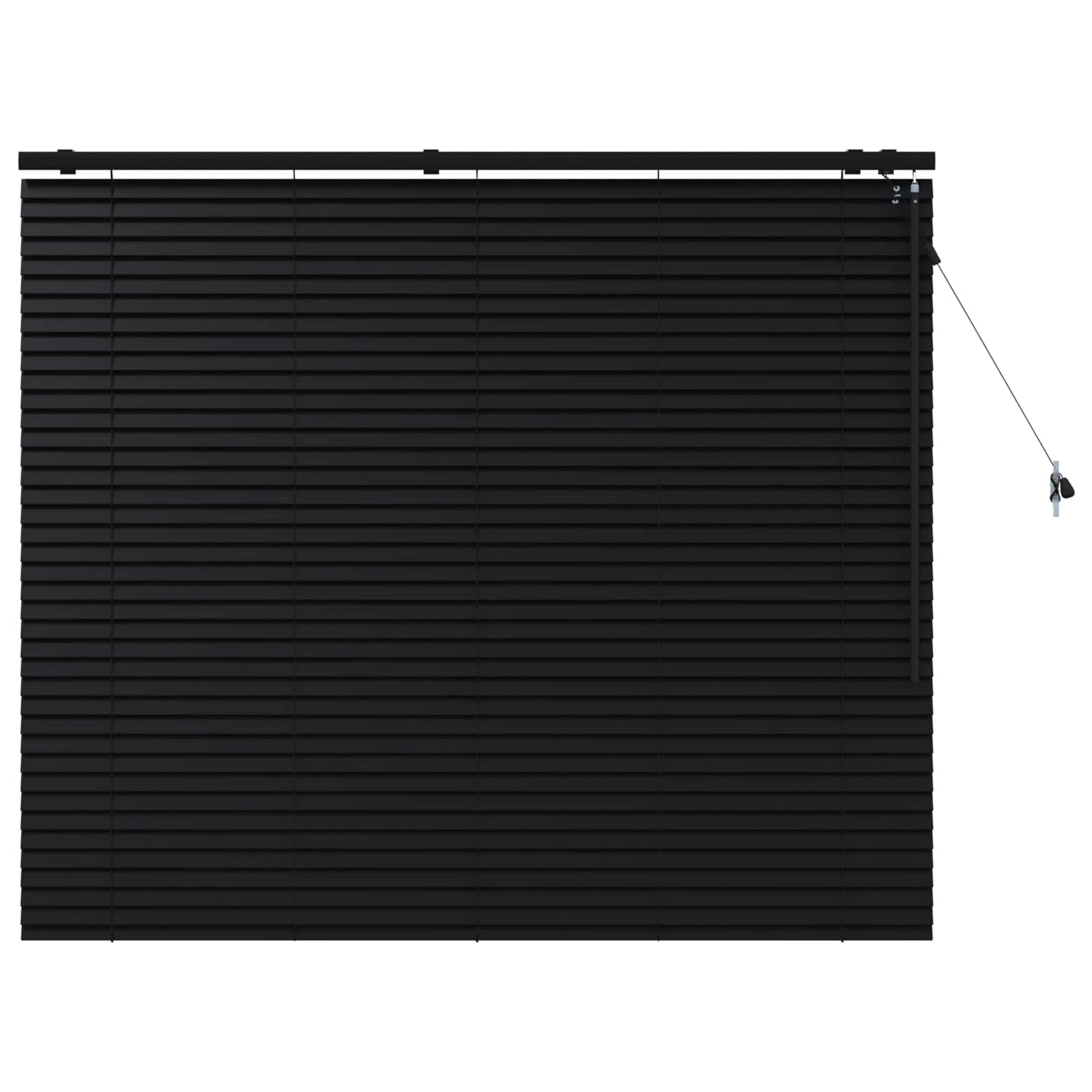 Venetian Blind Black 130 x 130 cm 35 mm Solid Paulownia Wood