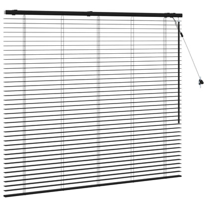 Venetian Blind Black 140 x 130 cm 35 mm Solid Paulownia Wood