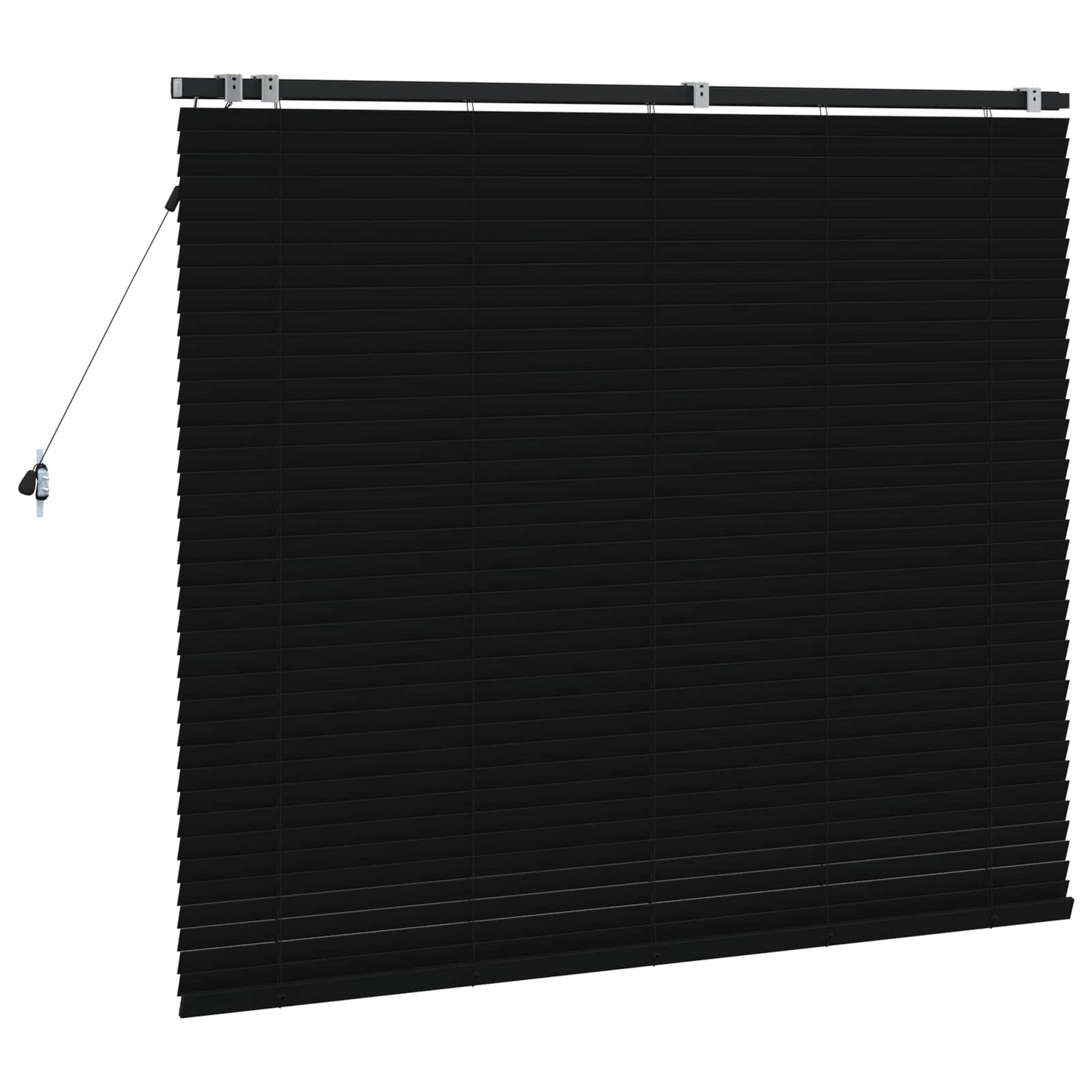 Venetian Blind Black 140 x 130 cm 35 mm Solid Paulownia Wood