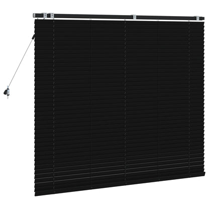 Venetian Blind Black 145 x 130 cm 35 mm Solid Paulownia Wood