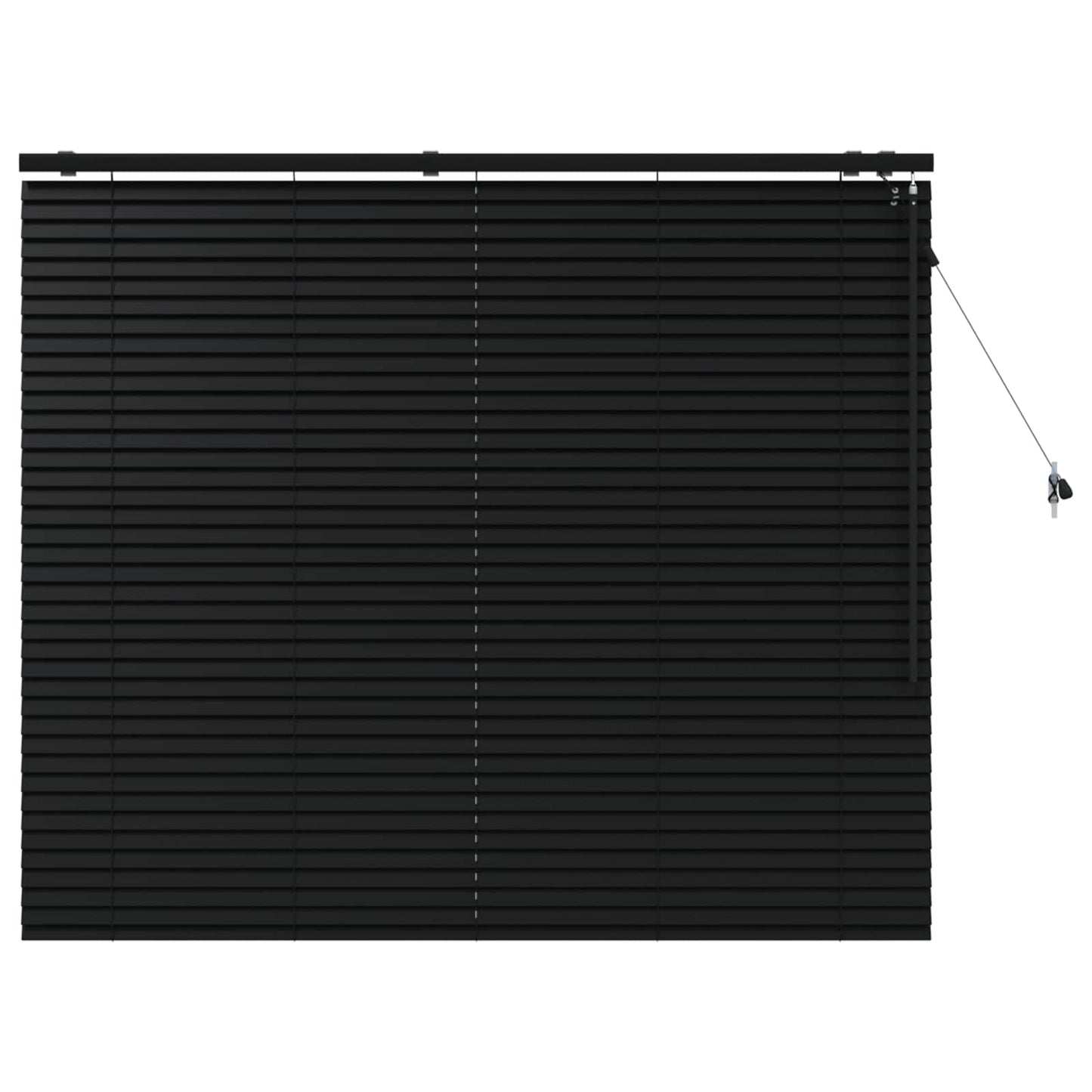 Venetian Blind Black 145 x 130 cm 35 mm Solid Paulownia Wood