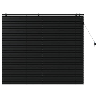 Venetian Blind Black 145 x 130 cm 35 mm Solid Paulownia Wood
