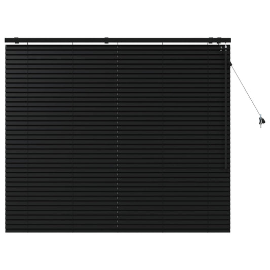 Venetian Blind Black 155 x 130 cm 35 mm Solid Paulownia Wood