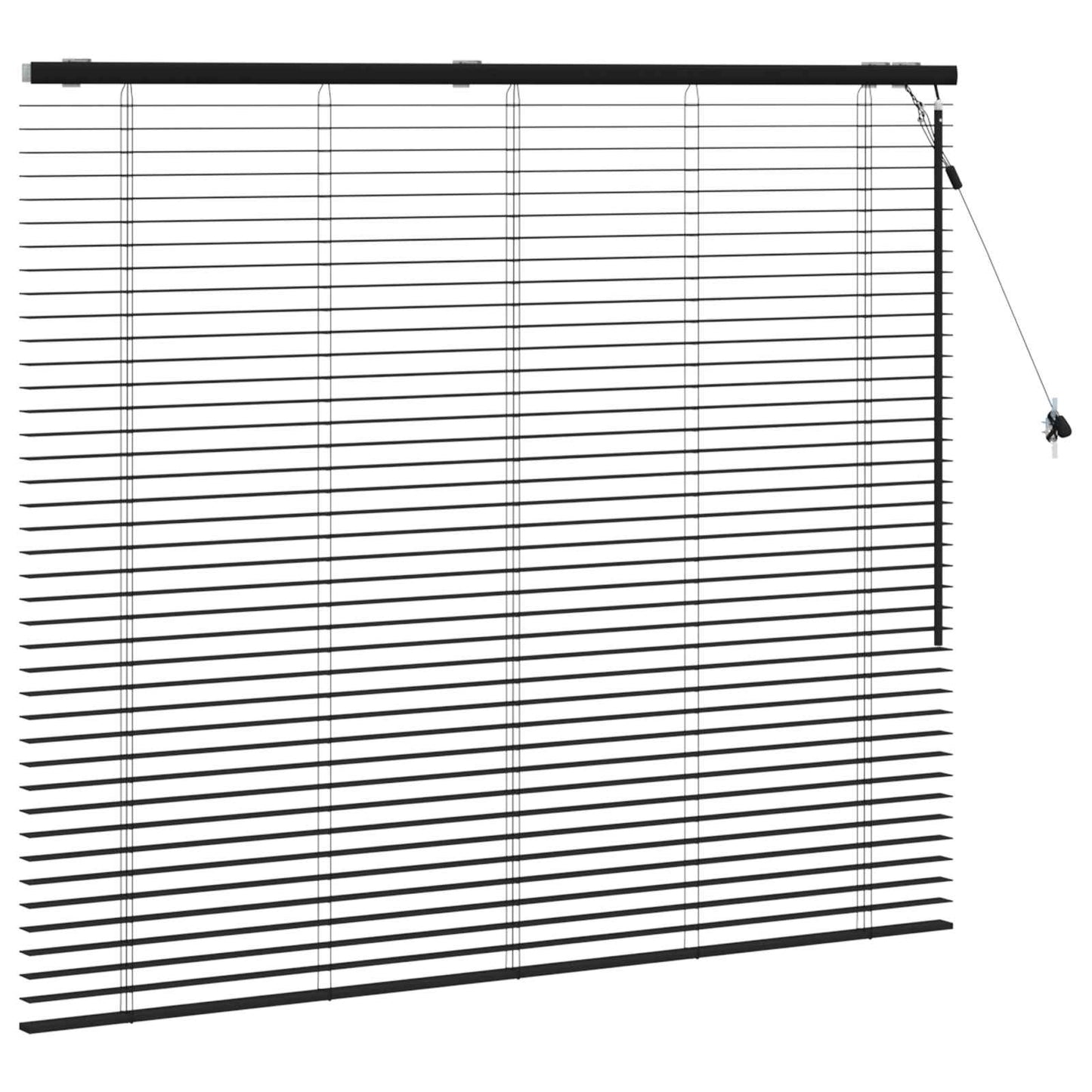 Venetian Blind Black 160 x 130 cm 35 mm Solid Paulownia Wood