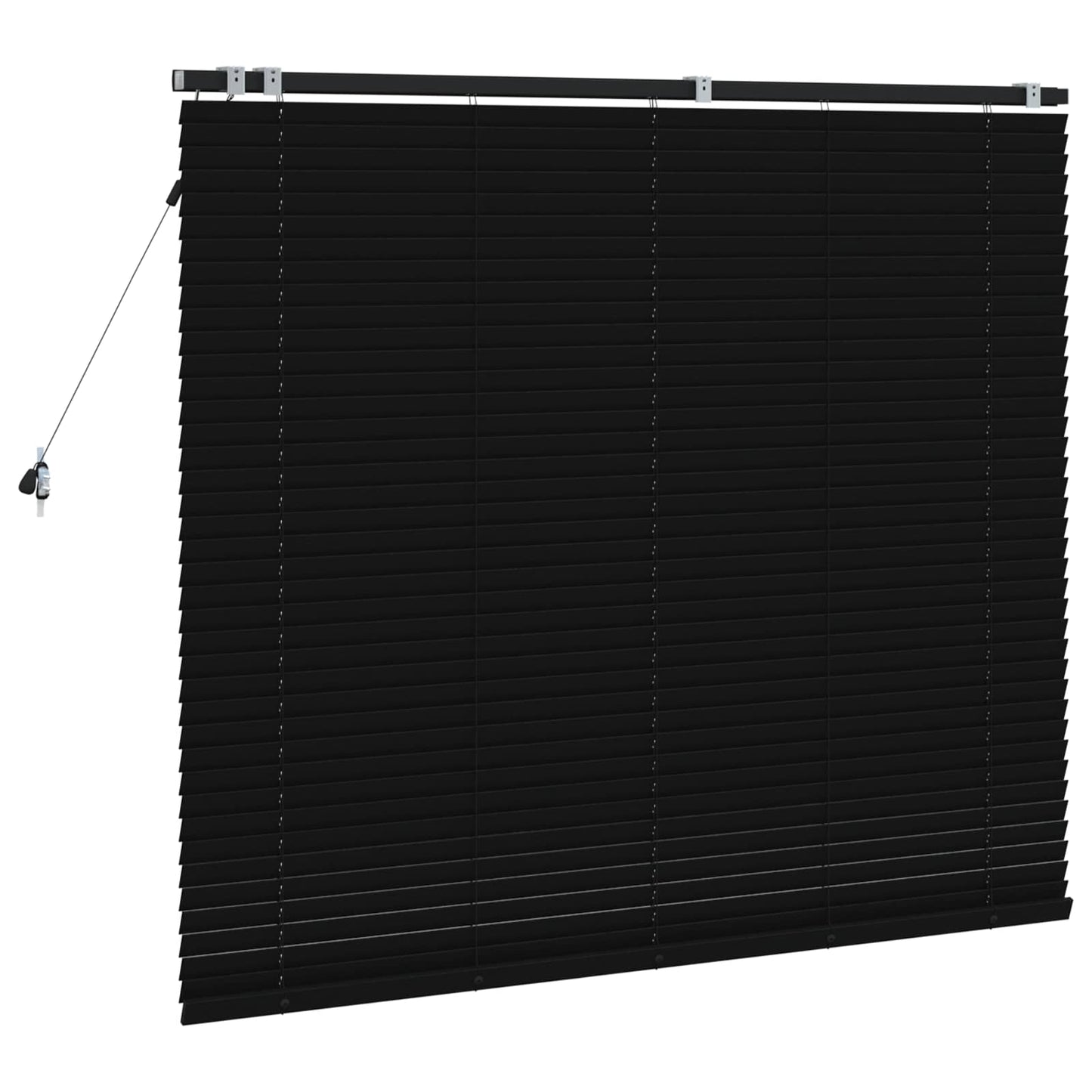 Venetian Blind Black 160 x 130 cm 35 mm Solid Paulownia Wood