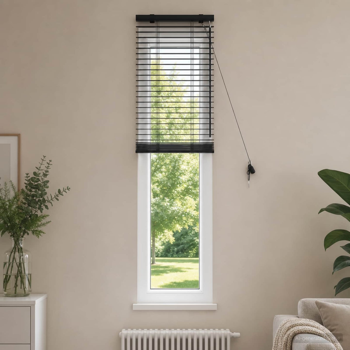 Venetian Blind Black 45 x 160 cm 35 mm Solid Paulownia Wood