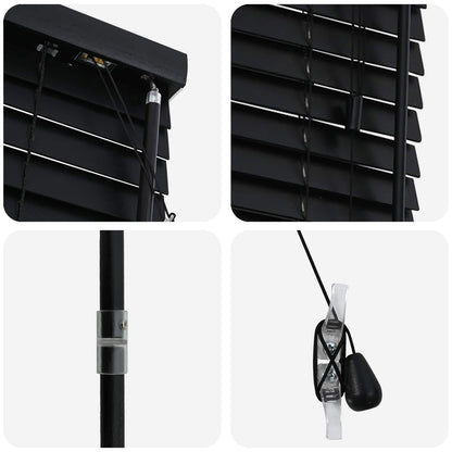 Venetian Blind Black 60 x 160 cm 35 mm Solid Paulownia Wood