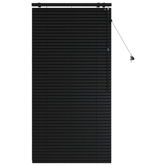 Venetian Blind Black 75 x 160 cm 35 mm Solid Paulownia Wood