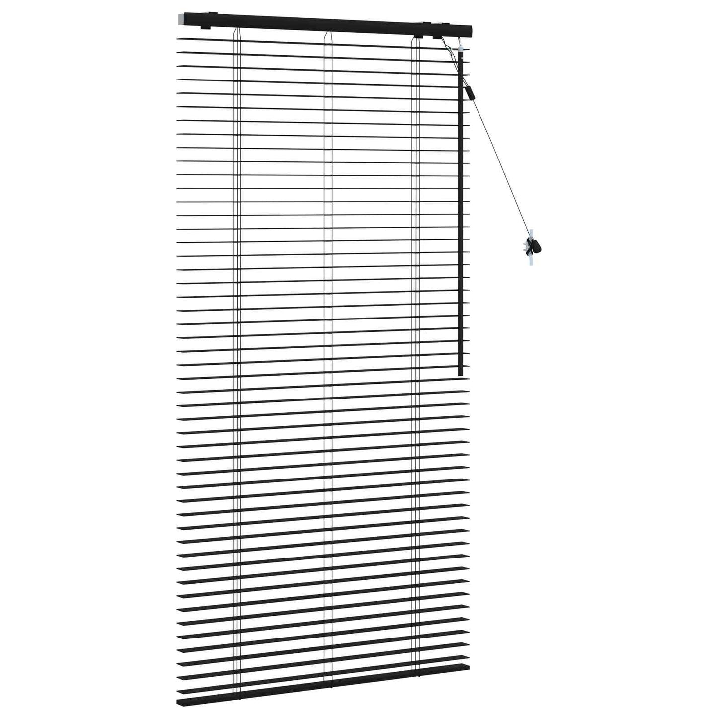 Venetian Blind Black 80 x 160 cm 35 mm Solid Paulownia Wood