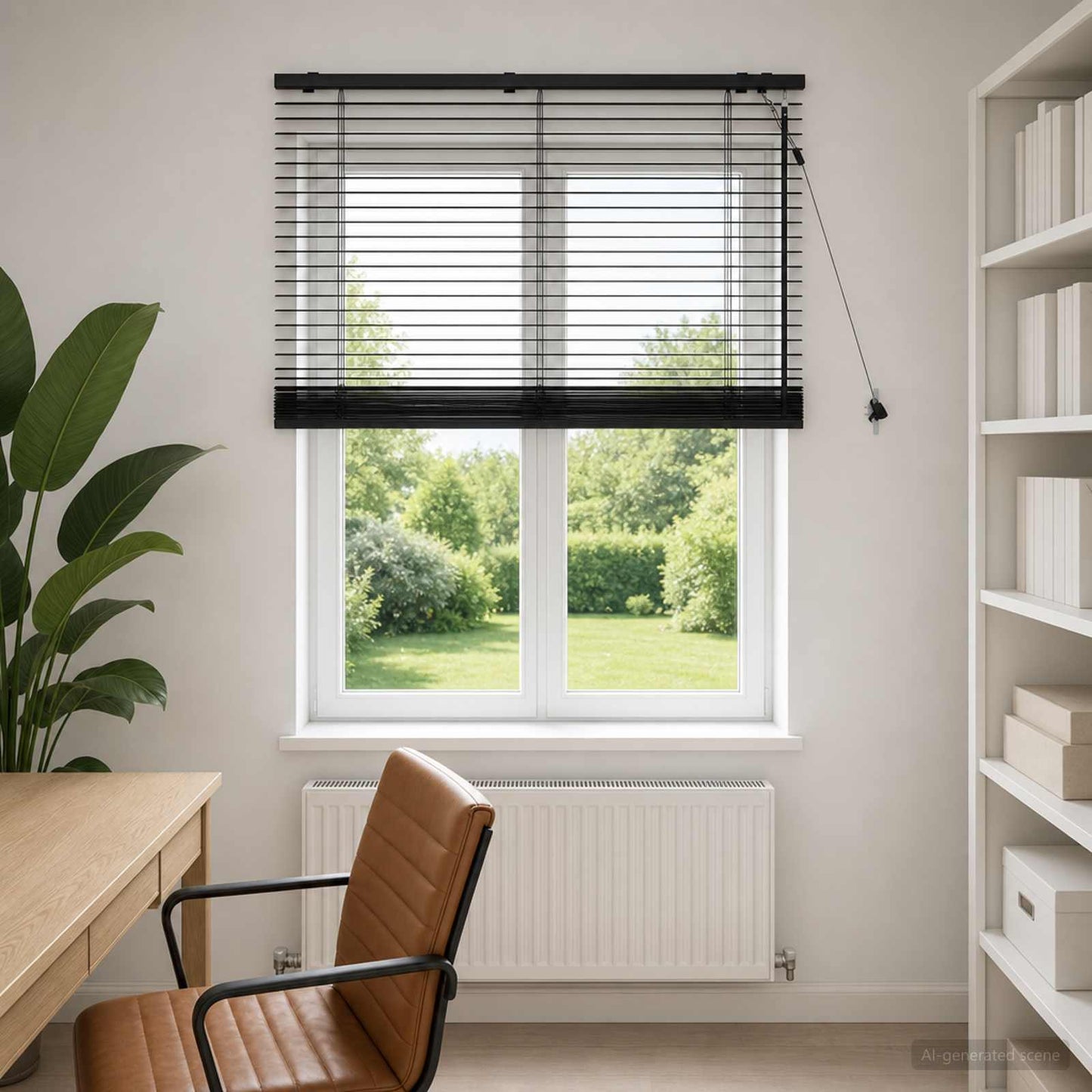 Venetian Blind Black 110 x 160 cm 35 mm Solid Paulownia Wood