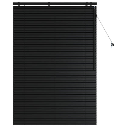 Venetian Blind Black 105 x 160 cm 35 mm Solid Paulownia Wood