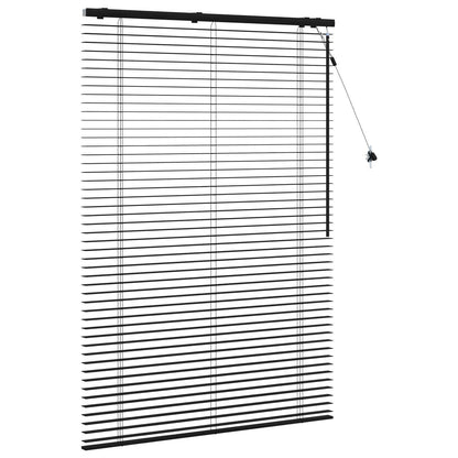 Venetian Blind Black 115 x 160 cm 35 mm Solid Paulownia Wood