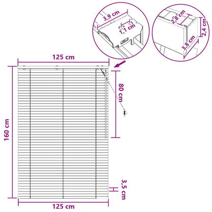 Venetian Blind Black 125 x 160 cm 35 mm Solid Paulownia Wood