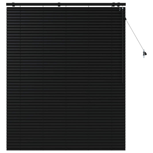 Venetian Blind Black 130 x 160 cm 35 mm Solid Paulownia Wood