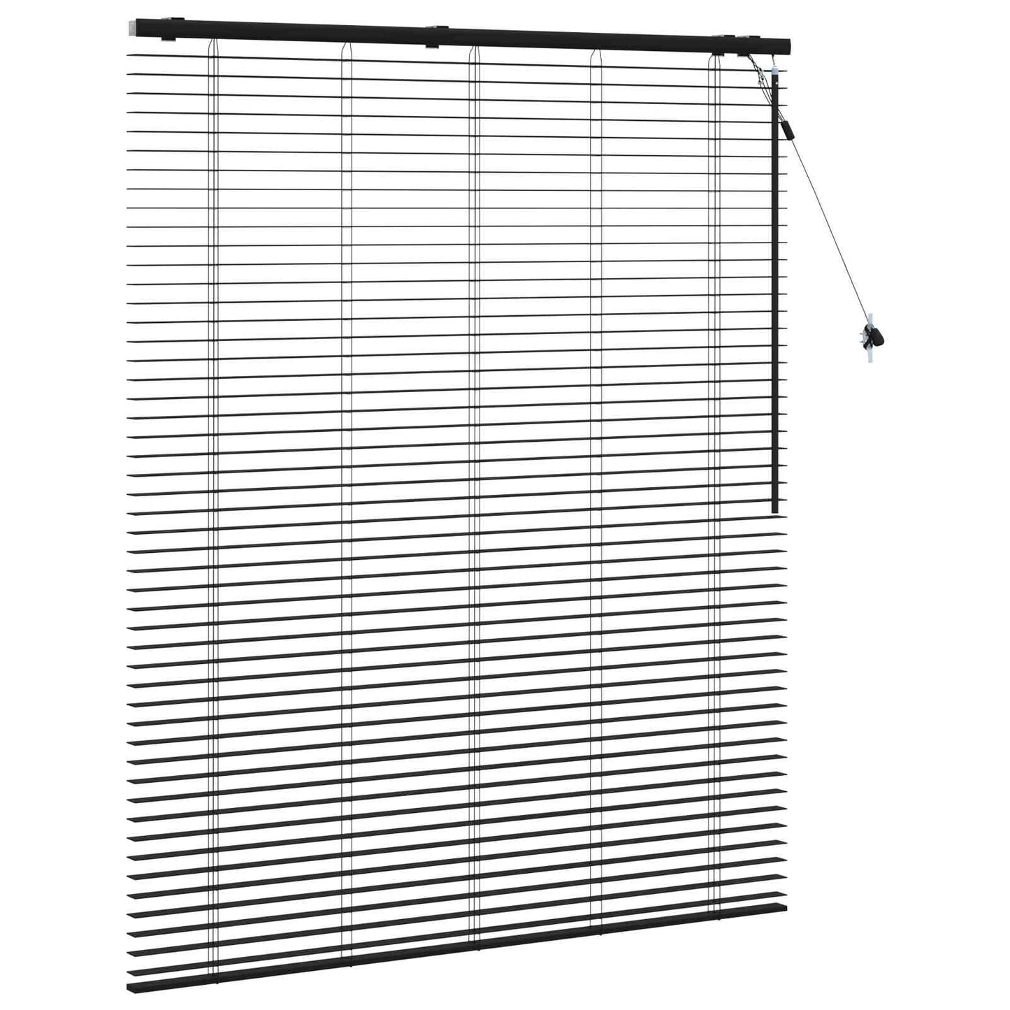 Venetian Blind Black 135 x 160 cm 35 mm Solid Paulownia Wood