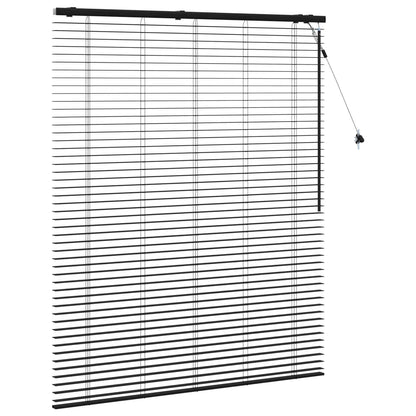 Venetian Blind Black 135 x 160 cm 35 mm Solid Paulownia Wood