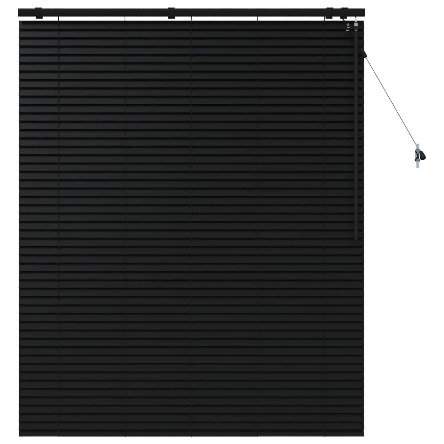 Venetian Blind Black 135 x 160 cm 35 mm Solid Paulownia Wood