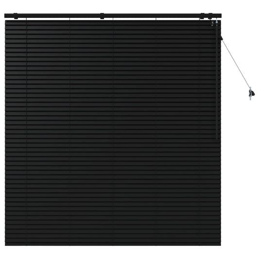 Venetian Blind Black 150 x 160 cm 35 mm Solid Paulownia Wood