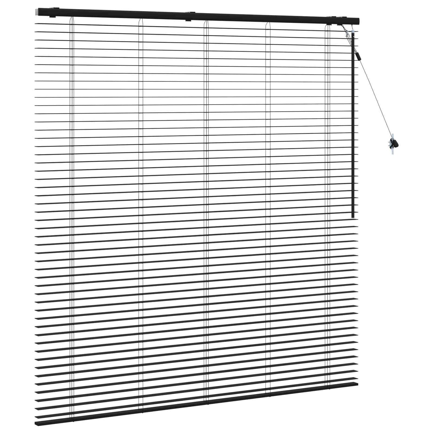 Venetian Blind Black 155 x 160 cm 35 mm Solid Paulownia Wood