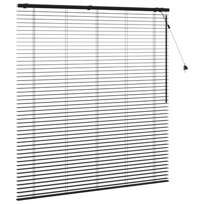 Venetian Blind Black 155 x 160 cm 35 mm Solid Paulownia Wood