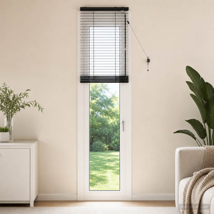 Venetian Blind Black 50 x 250 cm 35 mm Solid Paulownia Wood